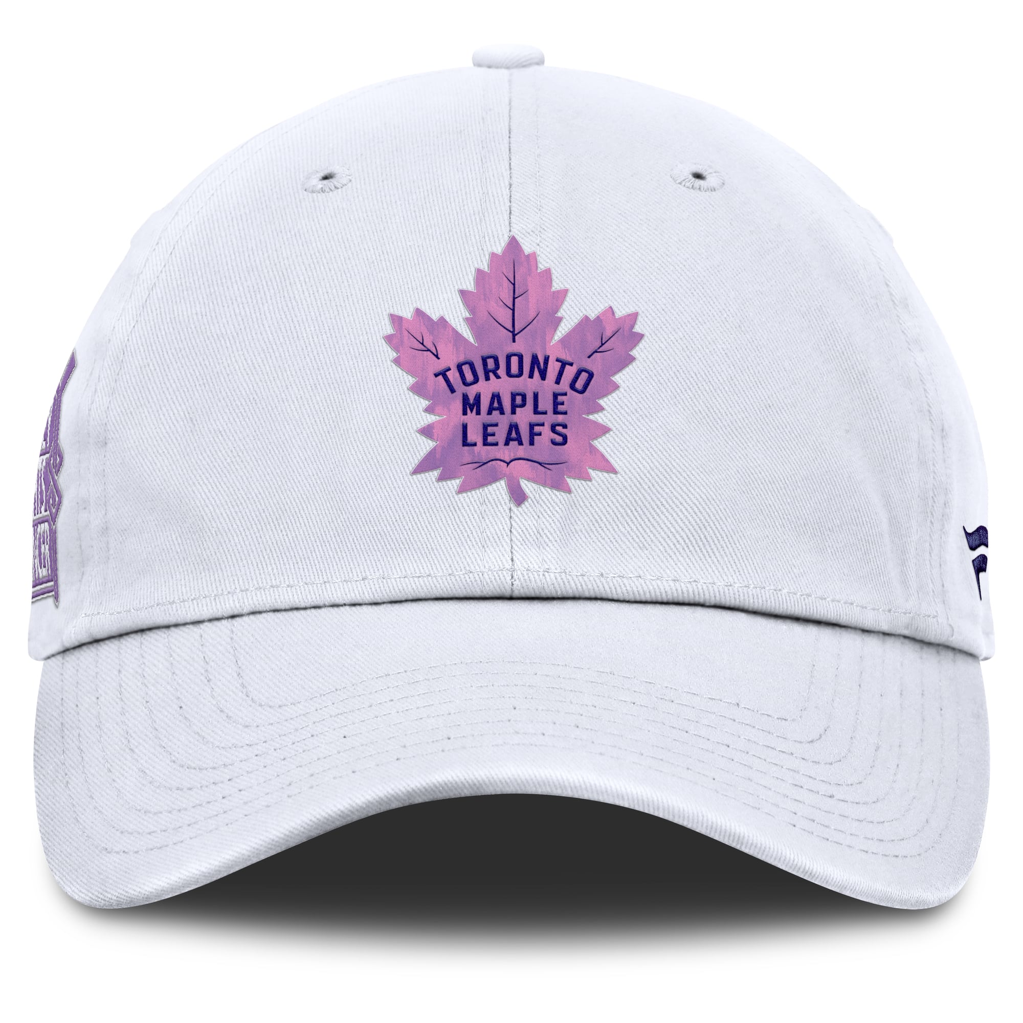 Men's Fanatics White Toronto Maple Leafs Authentic Pro Hockey Fights Cancer Adjustable Hat